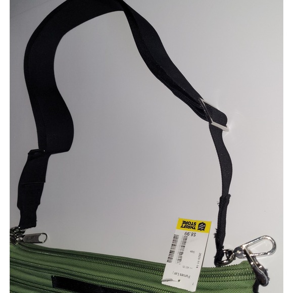 Bam Zipper Backpack Coverts Messenger Bag Green Large Y2K Nylon - Picture 7 of 8